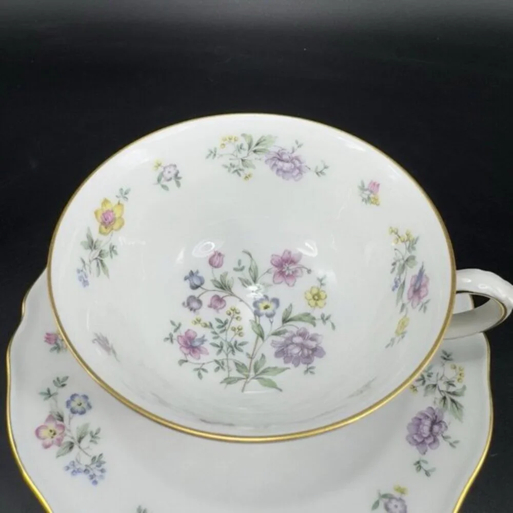 Franconia K&A Krautheim Selb Bavaria Germany Millefleurs Porcelain Teacup Saucer